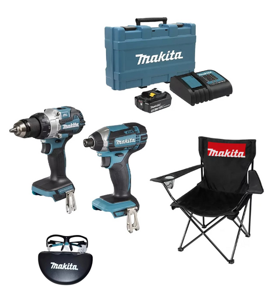 Combo Rotomartillo + Llave Impacto 18v Makita Dlx2523st