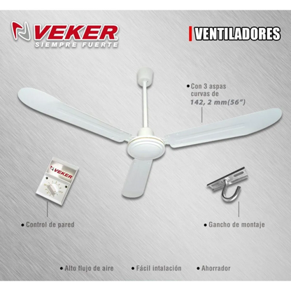 Ventilador de Techo 56" Veker 7757